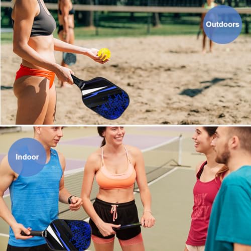 Proberos® Pickleball Racket Set with 4 Balls Carry Bag Fiberglass Surface Honeycomb Shock Absorption Tech Lightweight Paddle Kit for Outdoor Indoor Family Games Kids Adults 3PCS Proberos® Pickleball Racket Set with 4 Balls Carry Bag Fiberglass Surface Honeycomb Shock Absorption Tech Lightweight Paddle Kit for Outdoor Indoor Family Games Kids Adults 3PCS